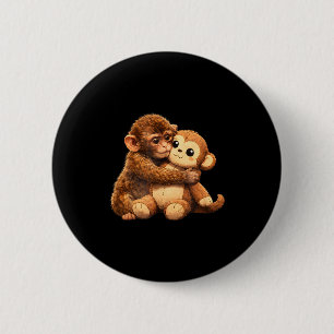 Macaron Rond 5 Cm Amateur de singe Kawaii bébé singe mignon coup de 