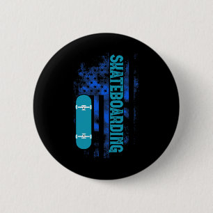 Macaron Rond 5 Cm Amateur de skateboard Skateur Planche à roulettes