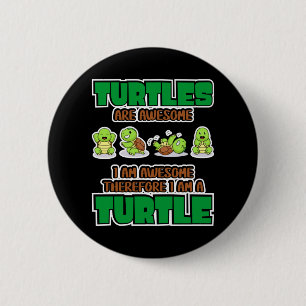 Macaron Rond 5 Cm Amateur de Tortues Les Tortues Sont Géniales