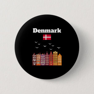 Macaron Rond 5 Cm Amateur de vacances au Danemark Voyage Souvenir Dr
