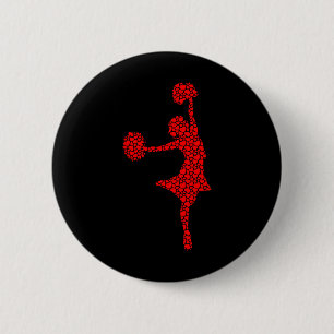 Macaron Rond 5 Cm Amateurs Cheerleader Valentine Coeurs Aimer Cheerl