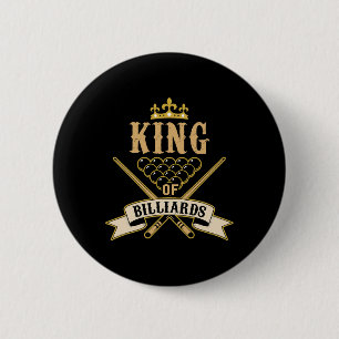 Macaron Rond 5 Cm Amateurs De Billard Snooker -King Of Billiards