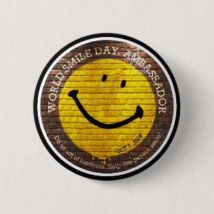 Macaron Rond 5 Cm Ambassadeur 2016 bouton de Day® de sourire du