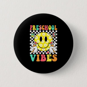 Macaron Rond 5 Cm Ambiance préscolaire visage sourire rétro professe
