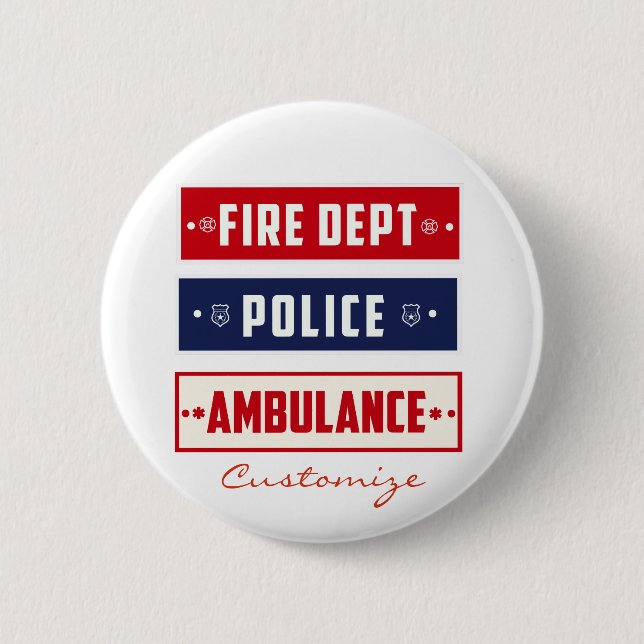 Macaron Rond 5 Cm Ambulance de police des incendies Thunder_Cove (Devant)