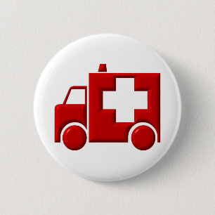 Macaron Rond 5 Cm Ambulance / TEM