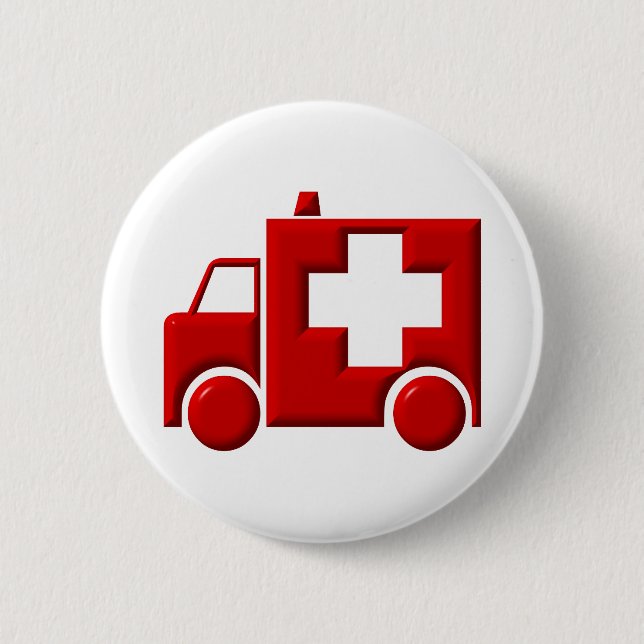 Macaron Rond 5 Cm Ambulance / TEM (Devant)
