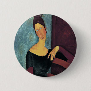 Macaron Rond 5 Cm Amedeo Modigliani, Portrait de la femme de l'artis