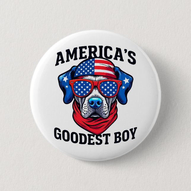 Macaron Rond 5 Cm America’s Goodest Boy Dog (Devant)