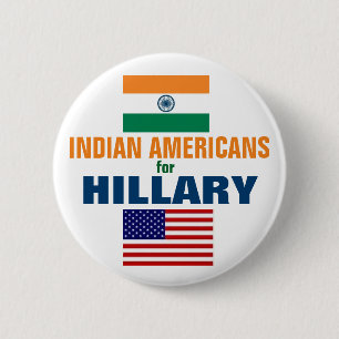 Macaron Rond 5 Cm Américains indiens pour Hillary 2016