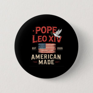 Macaron Rond 5 Cm American Fabriqué Premier Pape Leo Xiv Christian R