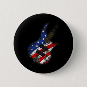 Macaron Rond 5 Cm American Flag By Guitare Usa Independence Day 4e