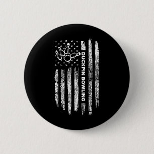 Macaron Rond 5 Cm American Flag Duckpin Bowling - Vintage Duckpin Bo