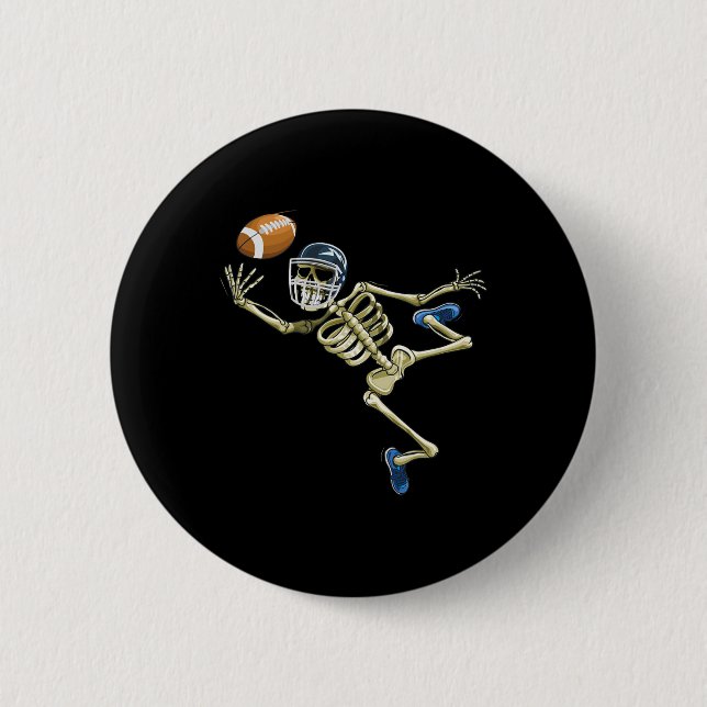 Macaron Rond 5 Cm American Football Squelette Halloween Hommes garço (Devant)
