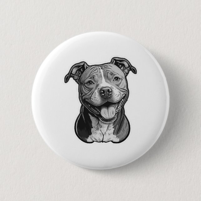 Macaron Rond 5 Cm American Staffordshire Terrier (Devant)