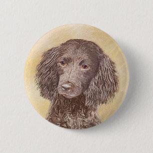 Macaron Rond 5 Cm American Water Spaniel Peinture - Original Dog Art