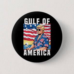 Macaron Rond 5 Cm Amérique du Golfe des États-Unis Salutation Trump