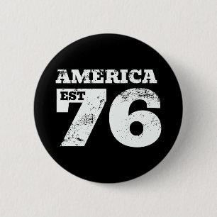 Macaron Rond 5 Cm Amérique Est 1776 Patriotique