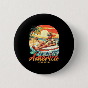 Macaron Rond 5 Cm Amérique Golfe Trump 2024 Retro Beach Usa America