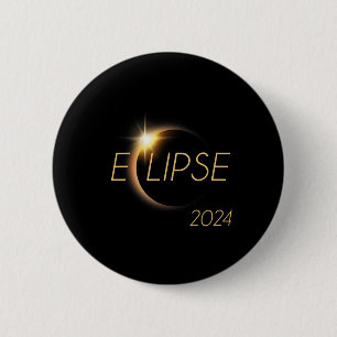 Macaron Rond 5 Cm Amérique Totalité 04 08 24 Total Éclipse Solaire 2