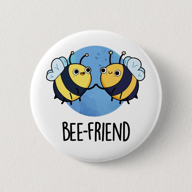 Macaron Rond 5 Cm Ami d'abeilles Funny Insect Bee Pun (Devant)