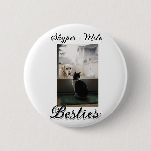 Macaron Rond 5 Cm Amis animaux meilleures amies ajoutez nom photo an