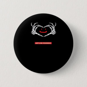 Macaron Rond 5 Cm Amis ! Squelette classique Mains Coeur