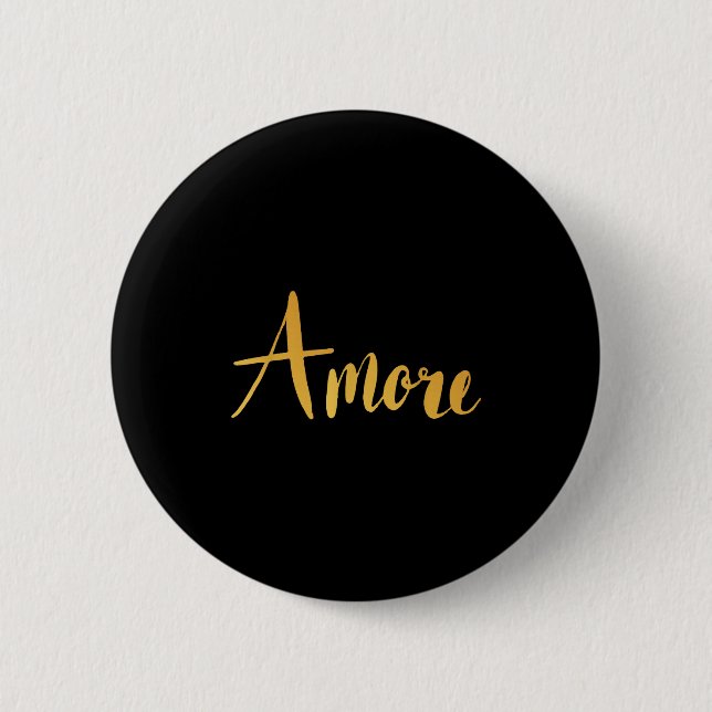 Macaron Rond 5 Cm Amore - Saint-Valentin Amour Italien  (Devant)