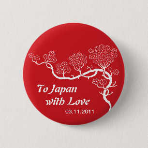 Macaron Rond 5 Cm Amour au bouton de fleurs de cerisier du Japon