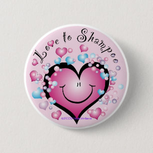 Macaron Rond 5 Cm Amour au ©StyleStickers™ de bouton de shampooing