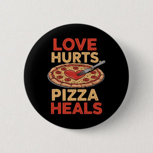 Macaron Rond 5 Cm Amour Blessures Pizza Guérit Nourriture Amusante V