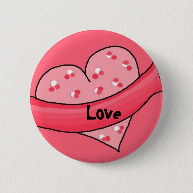 Macaron Rond 5 Cm Amour - Bouton (Devant)