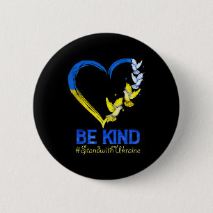 Macaron Rond 5 Cm Amour Coeur Ukraine Dove Ukraine Be Kind Stind Wit