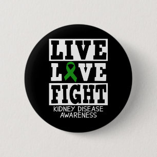 Macaron Rond 5 Cm Amour Combattre le ruban vert Sensibilisation aux 