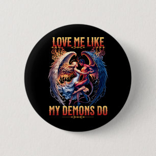 Macaron Rond 5 Cm Amour comme les démons font Ange diabolique Hallow