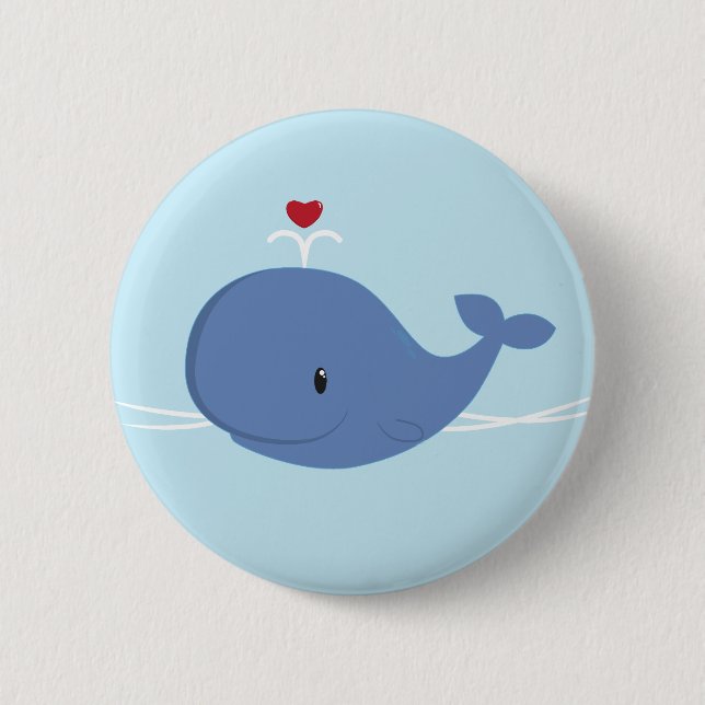 Macaron Rond 5 Cm Amour de baleine (Devant)