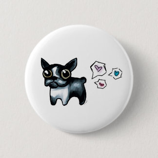 Macaron Rond 5 Cm Amour de Boston Terrier