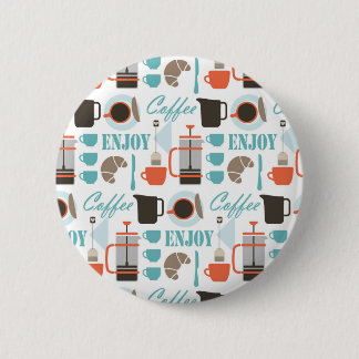 Macaron Rond 5 Cm Amour de café et motif de café
