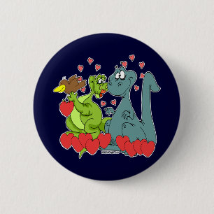 Macaron Rond 5 Cm Amour de dinosaure