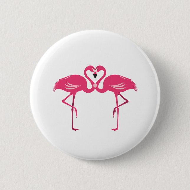 Macaron Rond 5 Cm Amour de Flamant rose (Devant)