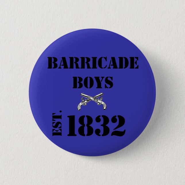 Macaron Rond 5 Cm Amour de Les Misérables : Bouton de garçons de (Devant)
