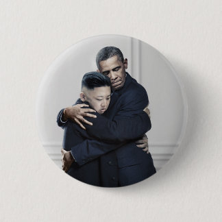 Macaron Rond 5 Cm Amour de l'ONU Corée du Nord d'Obama Kim Jong