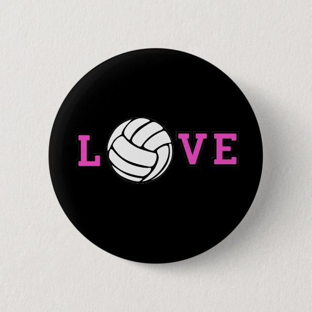 Macaron Rond 5 Cm Amour de volleyball (Devant)