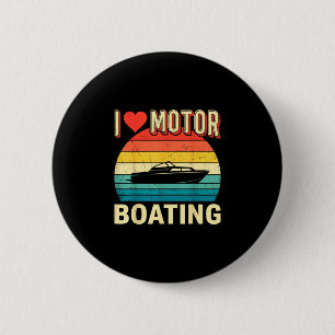 Macaron Rond 5 Cm Amour du capitaine de bateau à moteur ponton lac