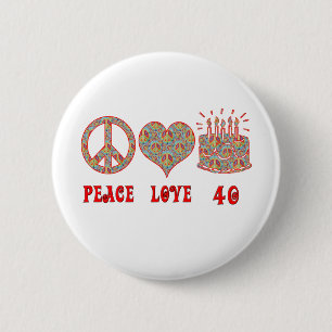 Macaron Rond 5 Cm Amour et 40 de paix