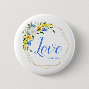 Macaron Rond 5 Cm Amour Floral
