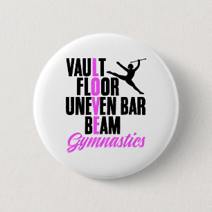 Macaron Rond 5 Cm Amour Gymnastique Équilibre Gymnaste Entraîneur de