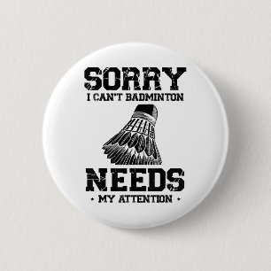Macaron Rond 5 Cm Amour Joueur Badminton Amour Shuttle Design