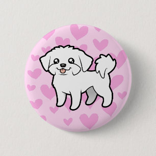 Macaron Rond 5 Cm Amour maltais (coupure de chiot)