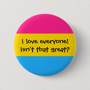 Macaron Rond 5 Cm "Amour Pansexual chacun" bouton